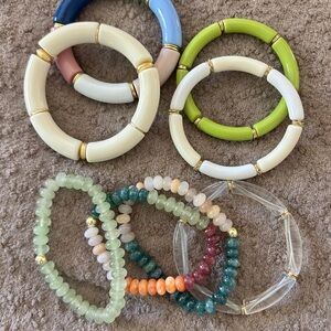 Colorful Beaded and Chunky Bracelet Lot